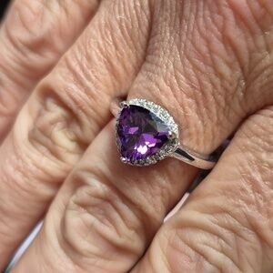 STERLING SWAROVSKI AMETHYST